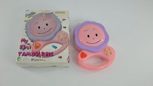 Vintage 90s My First Tambourine Toy by Smile Non-Working Kitsch Rare Novelty Toy